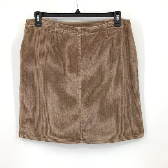 Vintage Tan Corduroy Button-Accent Mini Skirt Size 12 Bagatelle Preppy Skater - Picture 3 of 7